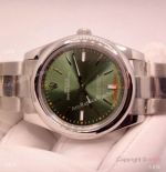 Copy Rolex Oyster Perpetual Olive Green Dial Stainless Steel Watch 39mm for Men